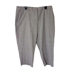 Cato Woman Plus Size 20W Plaid Cropped Dress Pants Browns
